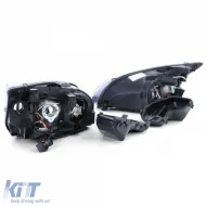 Set Klarglas-Scheinwerfer schwarz rechts links geeignet für Ford Focus II 2004-2008-image-6209317