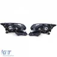 Set Klarglas-Scheinwerfer schwarz rechts links geeignet für Ford Focus II 2004-2008-image-6209318