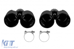 Set of black exhaust tips suitable for BMW 5 Series F10, F11 2010-2017, left and right, model 1 - ABBMEA6006980
