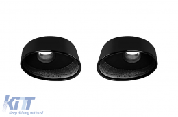 Set of black RS-style exhaust tips suitable for Audi A3 Sportback 2017-2020, A4 after 2015, A5 Sportback, Coupe, Cabrio after 2016-image-6157089
