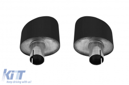 Set of black RS-style exhaust tips suitable for Audi A3 Sportback 2017-2020, A4 after 2015, A5 Sportback, Coupe, Cabrio after 2016-image-6157090