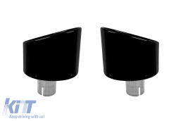 Set of black RS-style exhaust tips suitable for Audi A3 Sportback 2017-2020, A4 after 2015, A5 Sportback, Coupe, Cabrio after 2016-image-6157091