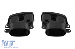 Set of black tips suitable for models with Brabus diffusers for Mercedes C-Class W205 2013-2020, E-Class W213 after 2016.-image-6156302