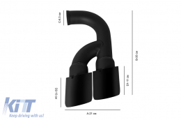 Set of black tips type 958 suitable for Porsche Cayenne 2010-2014-image-6212544