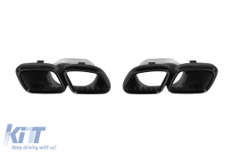 Set of black type A Design tips suitable for Mercedes C-Class W205, C205, S205, A205 after 2019, GLC X253, GLC Coupe C253 after 2015-image-6156372