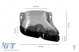 Set of black type A Design tips suitable for Mercedes C-Class W205, C205, S205, A205 after 2019, GLC X253, GLC Coupe C253 after 2015-image-6156374