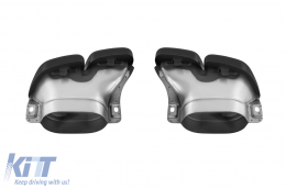 Set of black type A Design tips suitable for Mercedes C-Class W205, C205, S205, A205 after 2019, GLC X253, GLC Coupe C253 after 2015-image-6156375