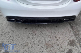 Set of black type A Design tips suitable for Mercedes C-Class W205, C205, S205, A205 after 2019, GLC X253, GLC Coupe C253 after 2015-image-6156376