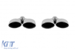 image-1-Set of chrome 63-type Y tips suitable for Mercedes C-Class W204, S204 2008–2014