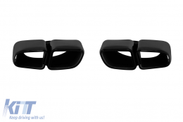 Set of oval black gloss exhaust tips GT type suitable for Porsche Panamera 971 2016-2021 - ABEMTP6015797