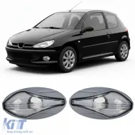 image-46-Set Seitenblinker aus klarem Glas mit Chrom, geeignet für Peugeot 107 206 307 407 607 Partner Expert