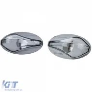 Set Seitenblinker aus klarem Glas mit Chrom, geeignet für Peugeot 107 206 307 407 607 Partner Expert-image-6209557