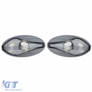 Set Seitenblinker aus klarem Glas mit Chrom, geeignet für Peugeot 107 206 307 407 607 Partner Expert-image-6209558