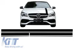 image-13-Set Sticker Matte Black Upper Bonnet Roof & Tailgate suitable for Mercedes CLA W117 C117 X117 (2013-2016) A-Class W176 (2012-2018) 45 Design