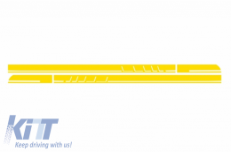 Set Sticker Side Decals and Upper Bonnet Roof Tailgate Matte Yellow suitable for Mercedes CLA W117 C117 X117 (13-16) W176 (12-18) A45 Design Edition 1-image-6036376