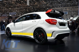Set Sticker Side Decals and Upper Bonnet Roof Tailgate Matte Yellow suitable for Mercedes CLA W117 C117 X117 (13-16) W176 (12-18) A45 Design Edition 1-image-6036377