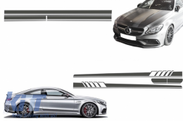 image-21-Set Sticker Side Decals & Upper Bonnet Roof Tailgate Dark Grey suitable for Mercedes C205 Coupe A205 Cabriolet (2014-up) A45 Design Edition 1