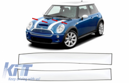 Set Sticker Vinyl Black White Hood Upper Bonnet suitable for MINI R50 R52 R53 R56 R57 Clubman R55 (2001-2017) Premium Quality