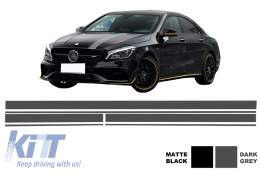 Set Sticker Vinyl Dark Grey Upper Bonnet Roof & Tailgate suitable for Mercedes CLA W117 C117 X117 (2013-2016) A Class W176 (2012-up) A45 Design - STICKERMBHDG