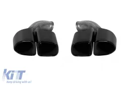 image-31-Set von ovalen, schwarzen, glänzenden Auspuffendrohren im GTS-Stil geeignet für Porsche Cayenne 958 2014-2018, Länge 455mm, Eingang 65mm