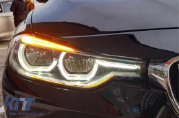 Set von Tuning-LED-Scheinwerfern geeignet für BMW 3er Reihe F30, F31 2013-2015 mit schwarzem Gehäuse, geeignet für das Modell mit Halogenscheinwerfern-image-6148819