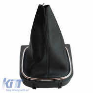 Shift Boot With Plastic Base Suitable for VW Golf V (5) 03-08 / VW Golf VI (6) 08-11 Black / Chrome GK0055
