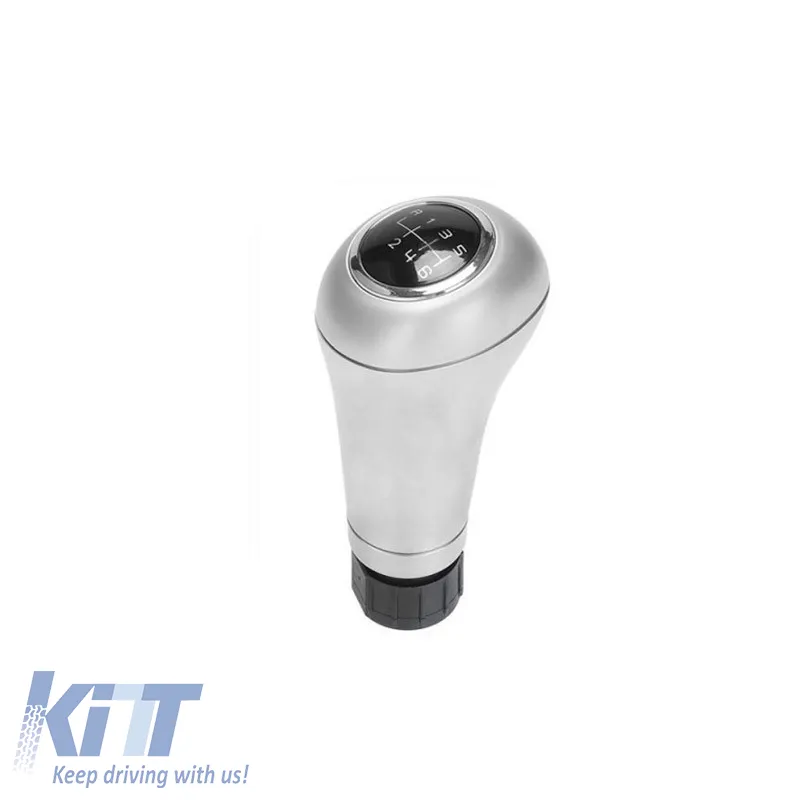 Shift Knob Silver suitable for Mercedes-Benz C-Class W203 Facelift & W204, E-Class W212, W207, GLK X204 with 6 Speed