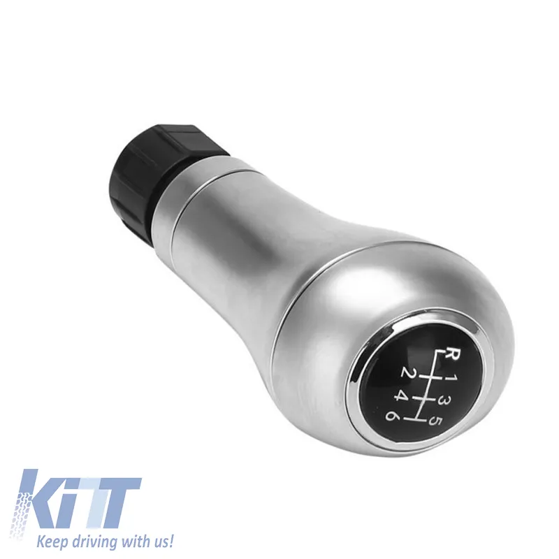 Shift Knob Silver suitable for Mercedes-Benz C-Class W203 Facelift & W204, E-Class W212, W207, GLK X204 with 6 Speed