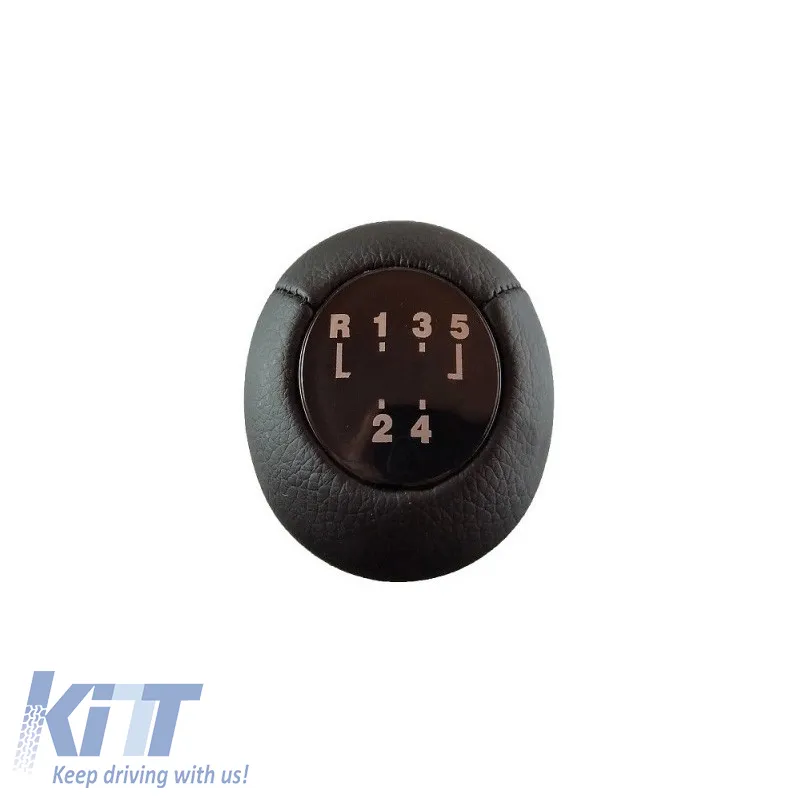 Shift Knob suitable for BMW M Power Design Design with 5 Speed Artificial Leather Black / Chrome