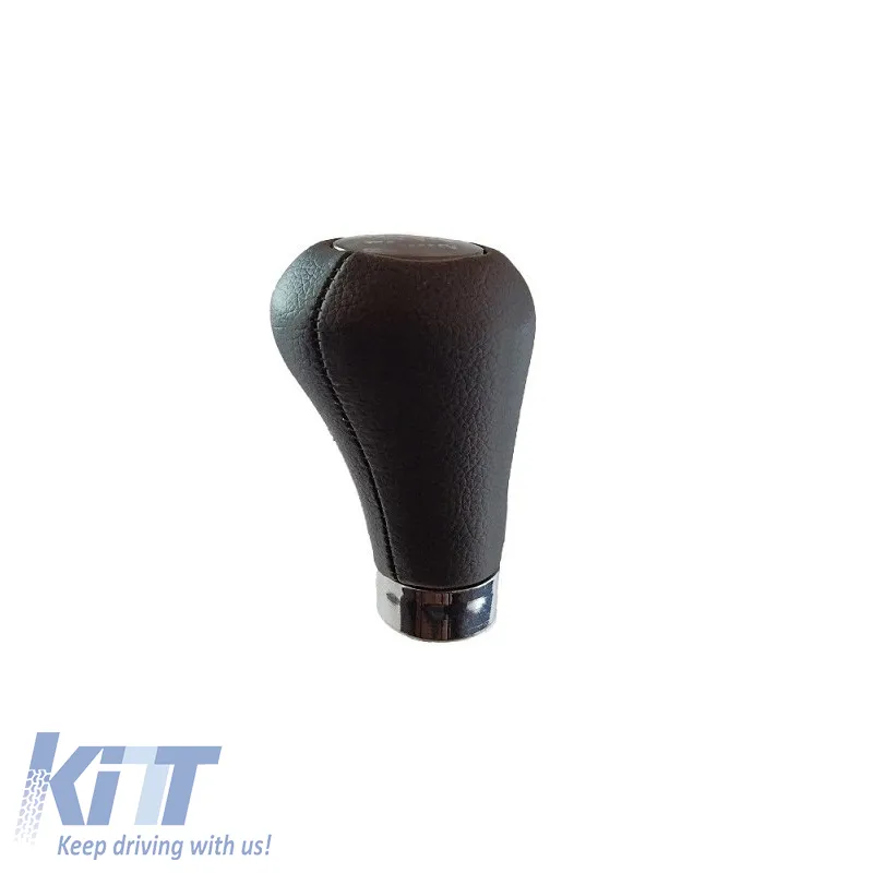 Shift Knob suitable for BMW M Power Design Design with 5 Speed, Artificial Leather, Black / Chrome
