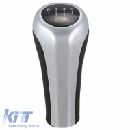 Shift Knob suitable for BMW with 5 Speed Black / Silver E90 Look