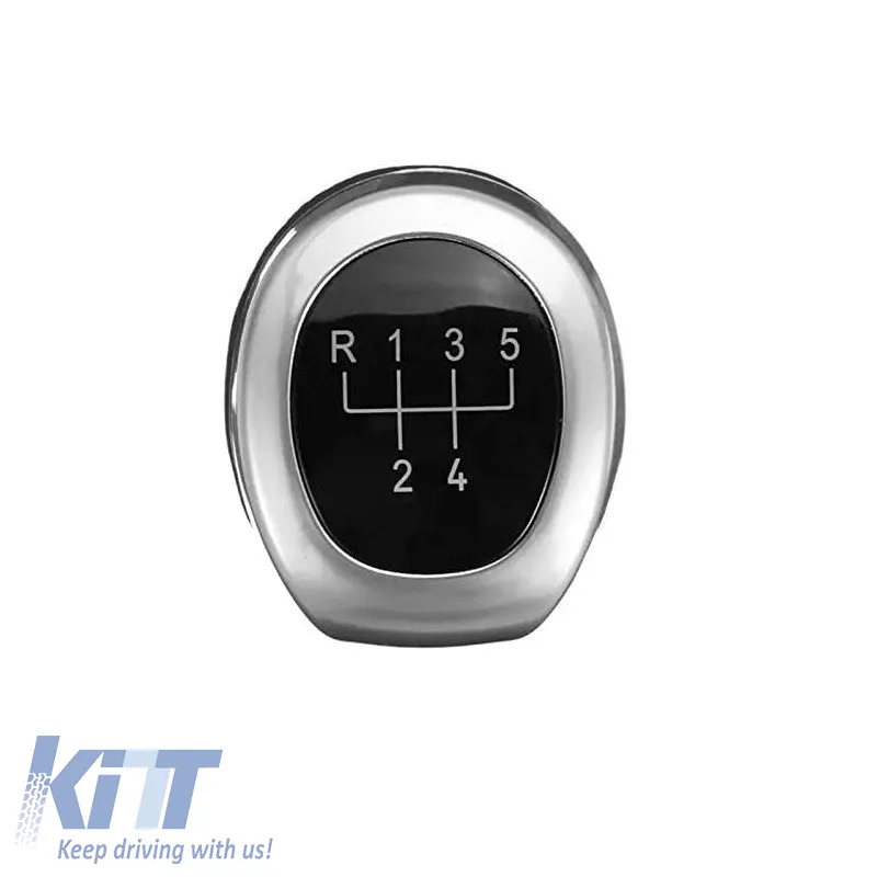 Shift Knob suitable for BMW with 5 Speed Black / Silver E90 Look