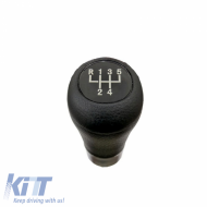 Shift Knob suitable for BMW with 5 Speed Artificial Leather Black / Silver