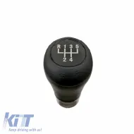 image-25-Shift Knob suitable for BMW with 5 Speed Artificial Leather Black / Silver