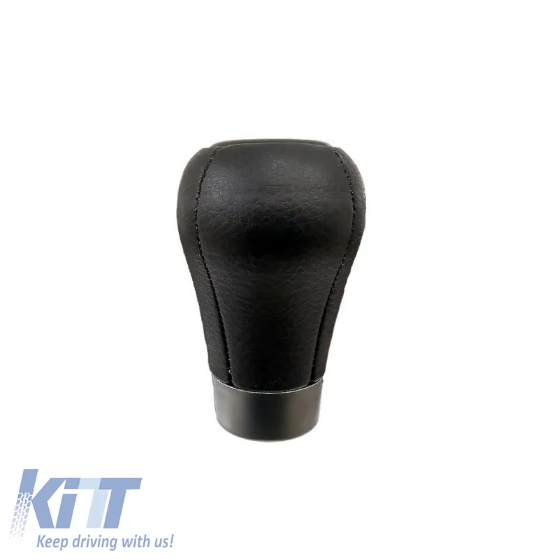 Shift Knob suitable for BMW with 5 Speed Artificial Leather Black / Silver