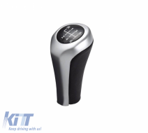 Shift Knob suitable for BMW with 6 Speed Black / Silver E90 Look