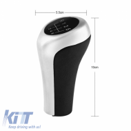 Shift Knob suitable for BMW with 6 Speed Black / Silver E90 Look-image-6325094