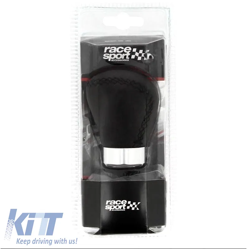 Shift Knob Universal Black With Black Seams Oval Suitable for Normal Reverse 37081