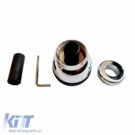 Shift Knob Universal Black/Chrome Round PVC Suitable for Lift Reverse-image-6312369