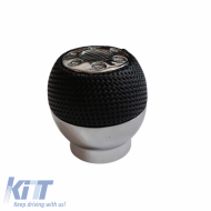 Shift Knob Universal Black/Chrome Round PVC Suitable for Lift Reverse