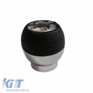 Shift Knob Universal Black/Chrome Round PVC Suitable for Lift Reverse-image-6313337
