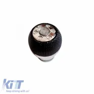 Shift Knob Universal Black/Chrome Round PVC Suitable for Lift Reverse-image-6313340