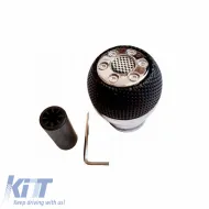 Shift Knob Universal Black/Chrome Round PVC Suitable for Lift Reverse-image-6313341