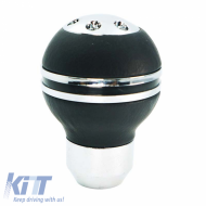 Shift Knob Universal Black/Nickel Round Suitable for Normal Reverse 37110