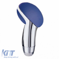 Shift Knob Universal Blue Oval With Nickel Suitable for Normal Reverse 37074