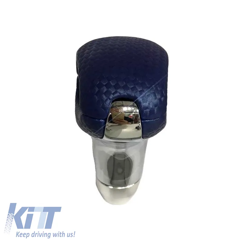 Shift Knob Universal Blue/Nickel With Hole Suitable for Normal Reverse 37019