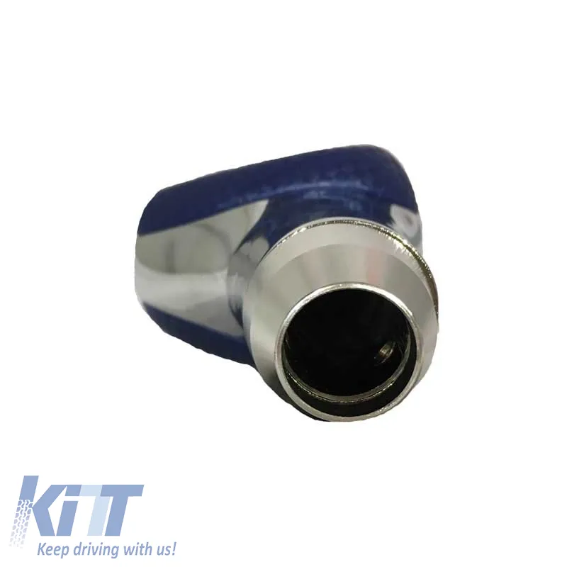 Shift Knob Universal Blue/Nickel With Hole Suitable for Normal Reverse 37019