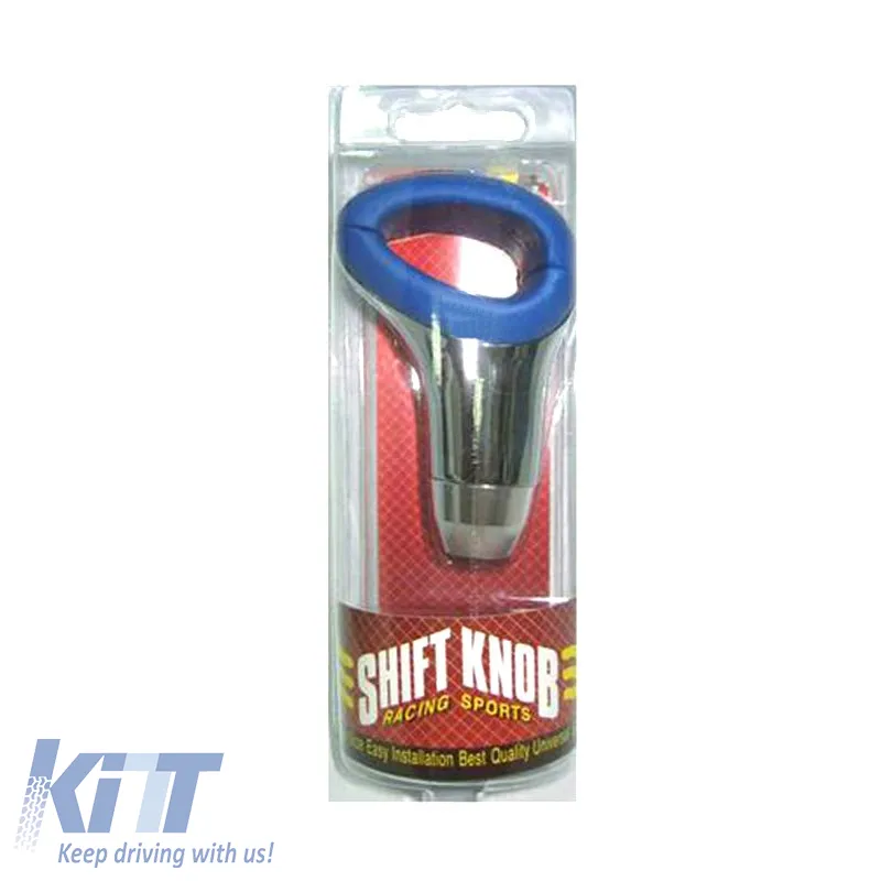 Shift Knob Universal Blue/Nickel With Hole Suitable for Normal Reverse 37019