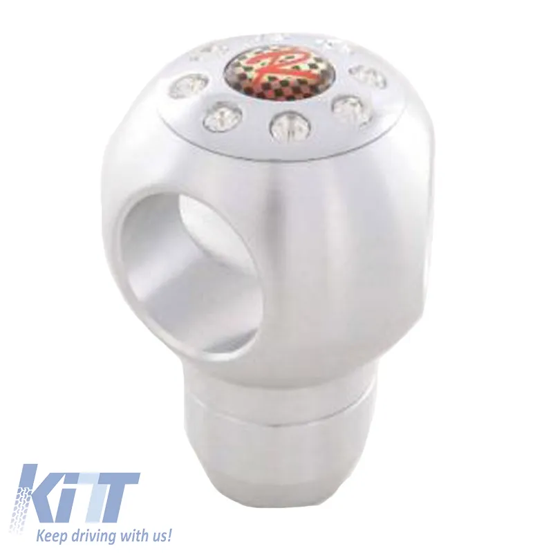 Shift Knob Universal Chrome With Strass And Holes With 4 Adapters M6/M8/M10/M12 Suitable for Normal Reverse FKSK010041