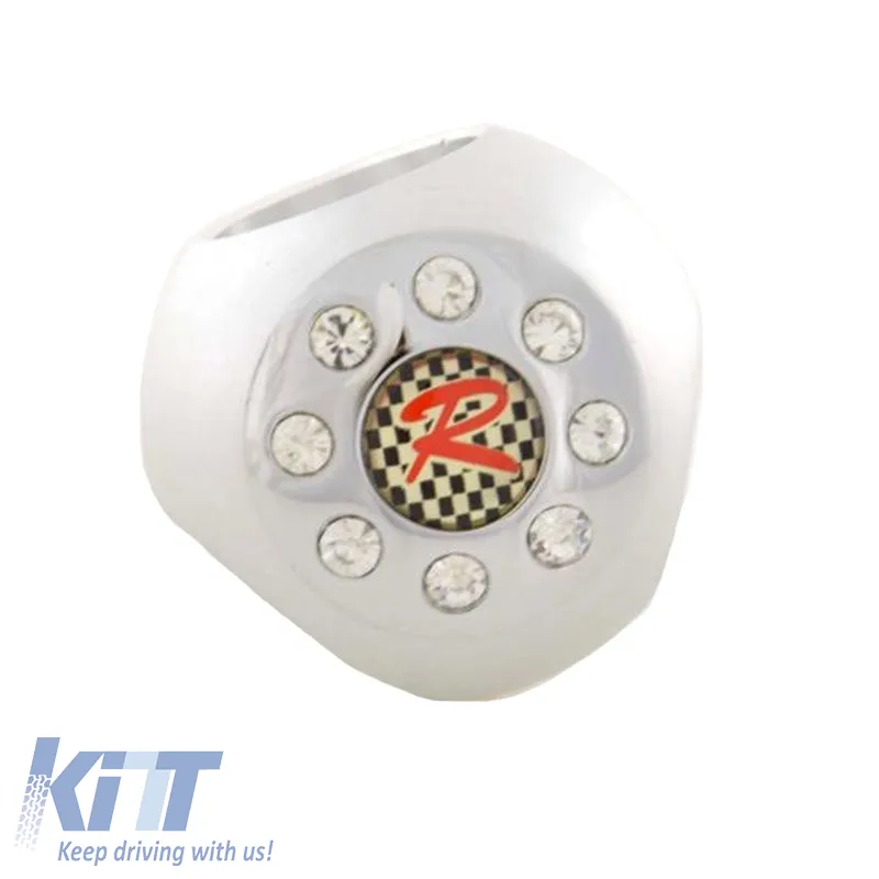 Shift Knob Universal Chrome With Strass And Holes With 4 Adapters M6/M8/M10/M12 Suitable for Normal Reverse FKSK010041